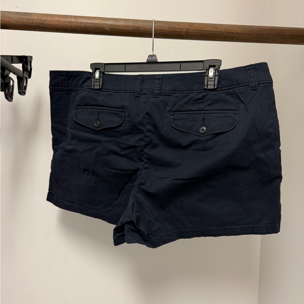 Liz Claiborne Navy Cotton Blend Bermuda Shorts - Picture 4 of 4